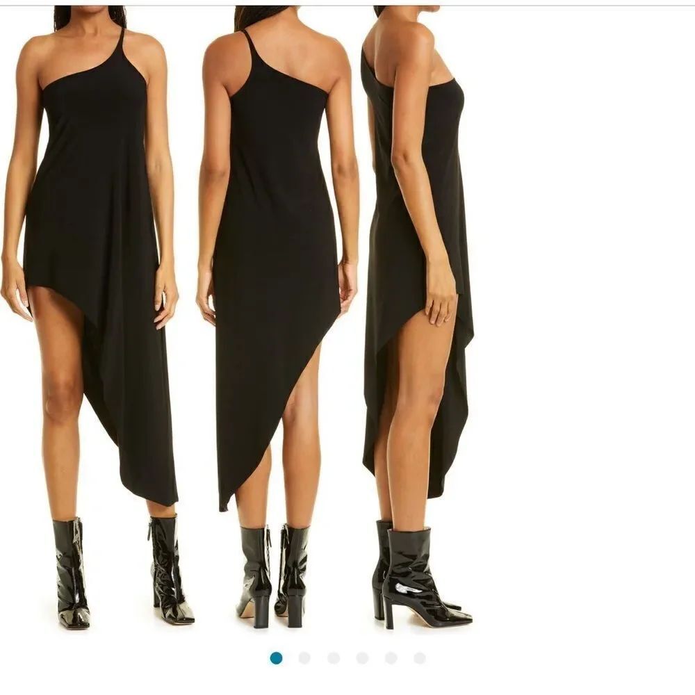 Norma Kamali One Shoulder Asymmetric Cocktail Dress NWT
